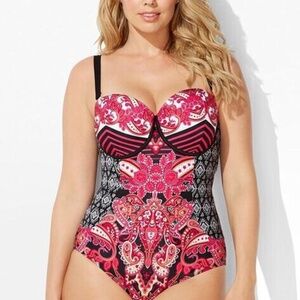 Swimsuits For All Mastermind Baroque Paisley Mirrored Underwire Swimsuit